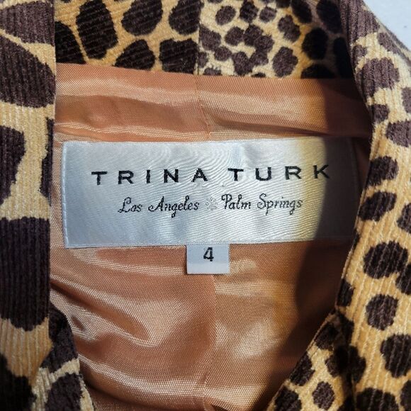 Trina Turk Vintage Leopard Animal Print Women's Blazer Jacket - Picture 11 of 11
